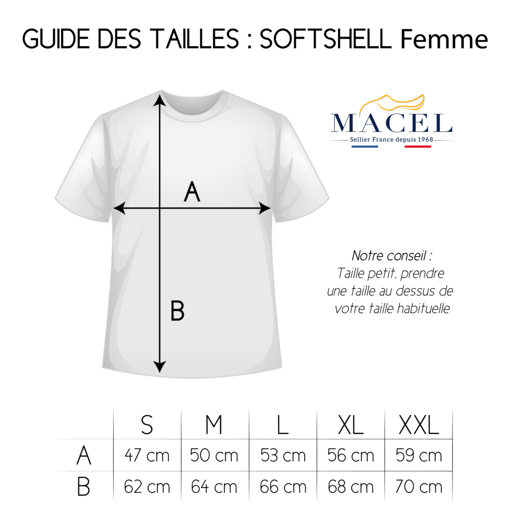 guide taille softshell femme