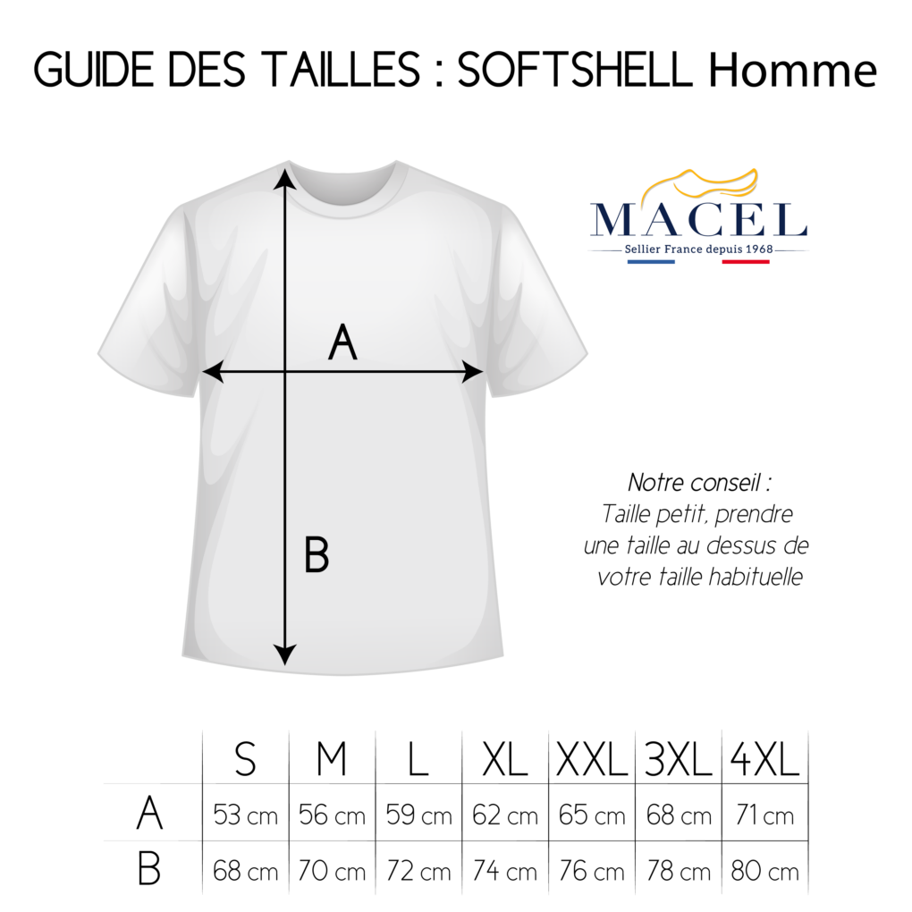 guide taille softshell homme