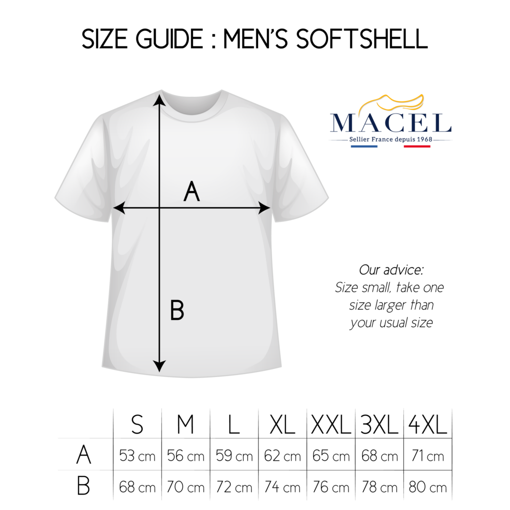 Size guide men softshell