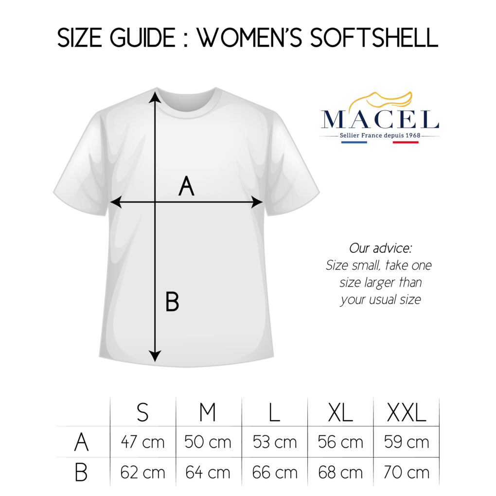Size guide women softshell